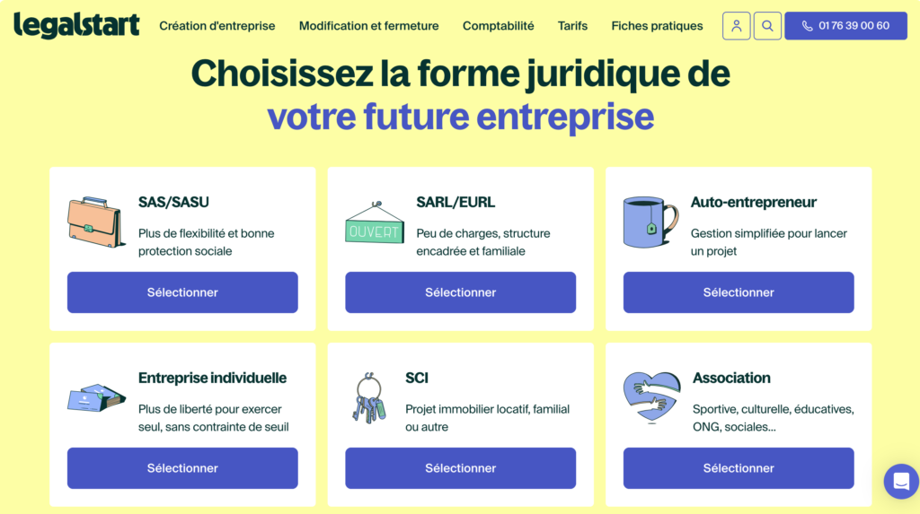 legalstart creation entreprise