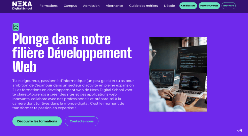 développeur web nexa alternance