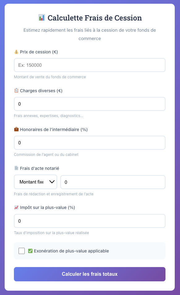 calculette frais cession fonds de commerce list-company.com