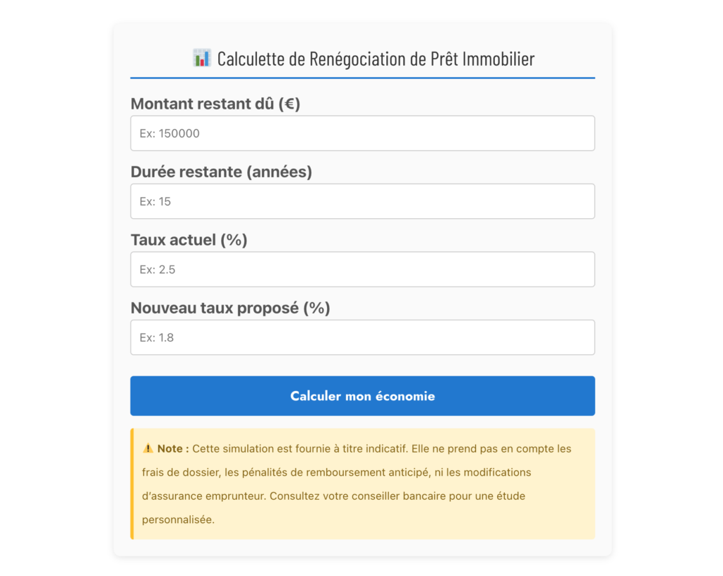 simulateur renégociation prêt Oulala