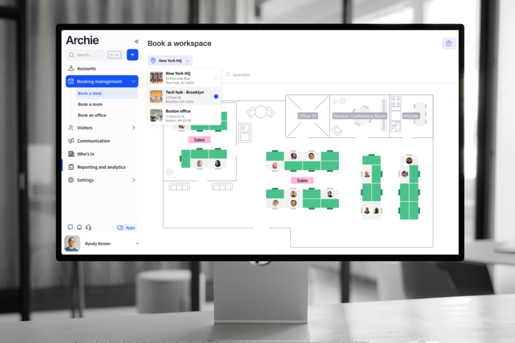 logiciel de réservation de bureaux archie