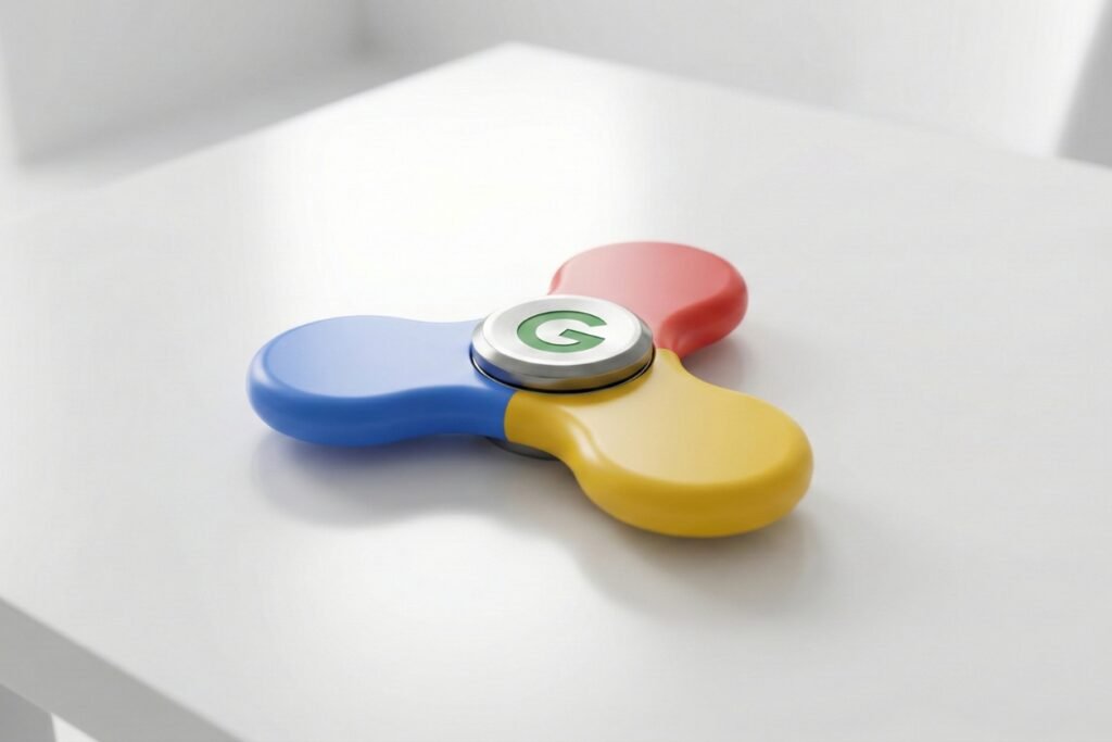 Toupie Google : le jeu caché pour réduire le stress au bureau toupie google